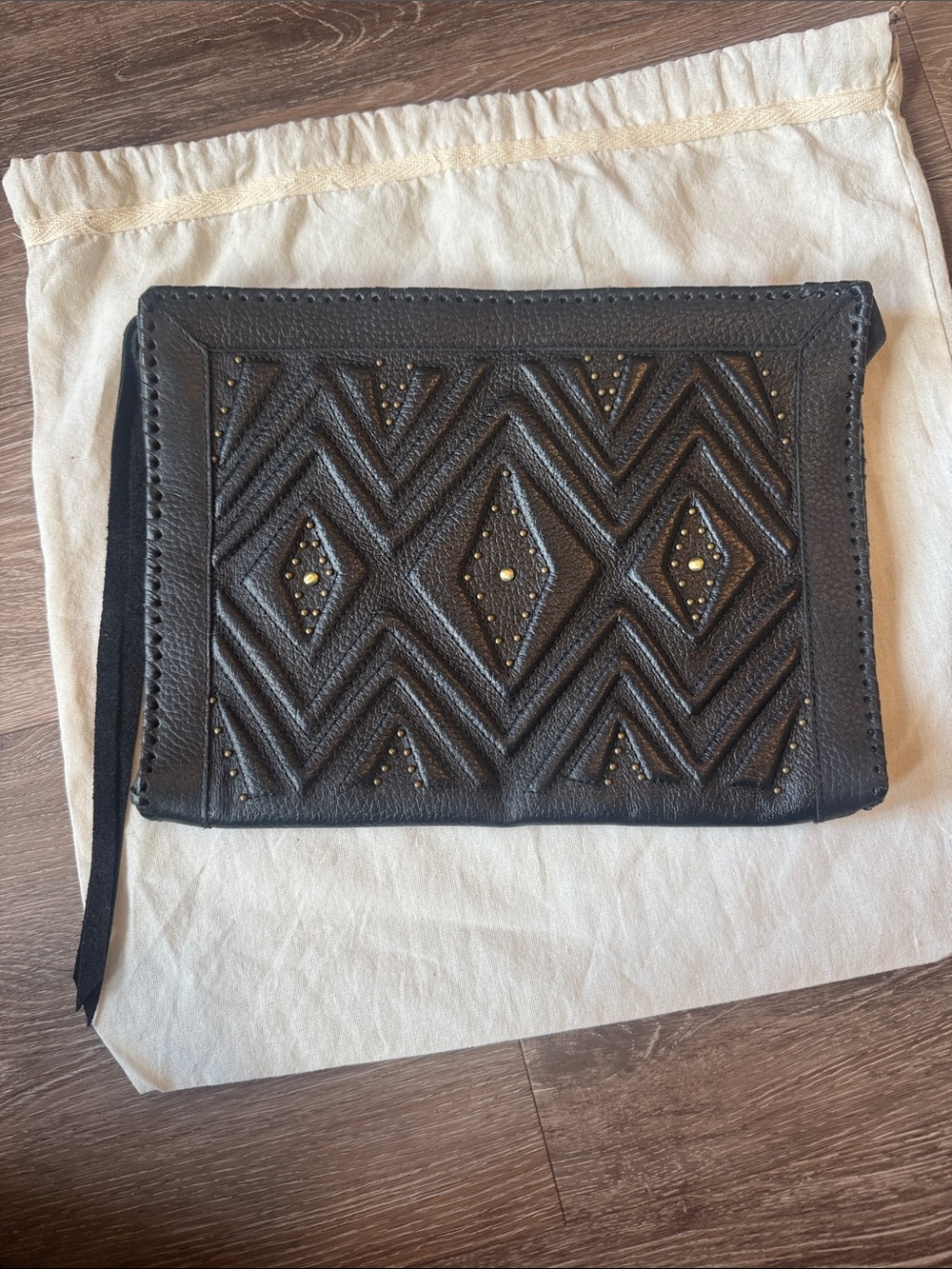 NWOT Cleobella Black Leather Clutch